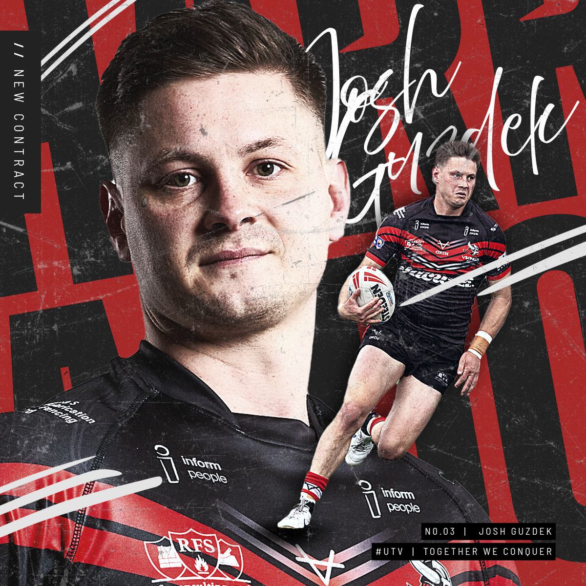 ✍️ GUZDEK COMMITS!

One of our standout performers in 2025 is here to stay!

Josh Guzdek has committed to the Vikings with a new two-year deal to at least the end of the 2027 season 🏉

📲 Read what he and head coach Scott Taylor had to say 👉 buff.ly/mwkoUu7 

#UTV 🔴⚫