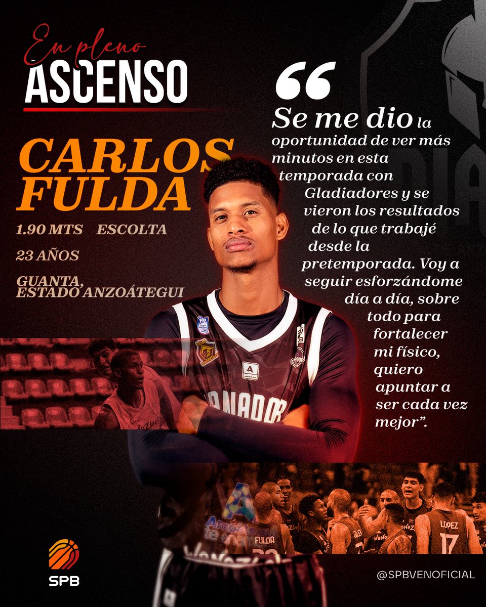 Una de las notas altas de <a href="/gladiadoresbbc/">Gladiadores de Anzoátegui BBC</a> en la SPB 2025 fue el surgimiento de Carlos Fulda, con una sobresaliente actuación que no solo lo llevó a ganar más minutos de juego, sino incluso inscribir su nombre en el radar de la FVB y recibir su primer llamamiento a una