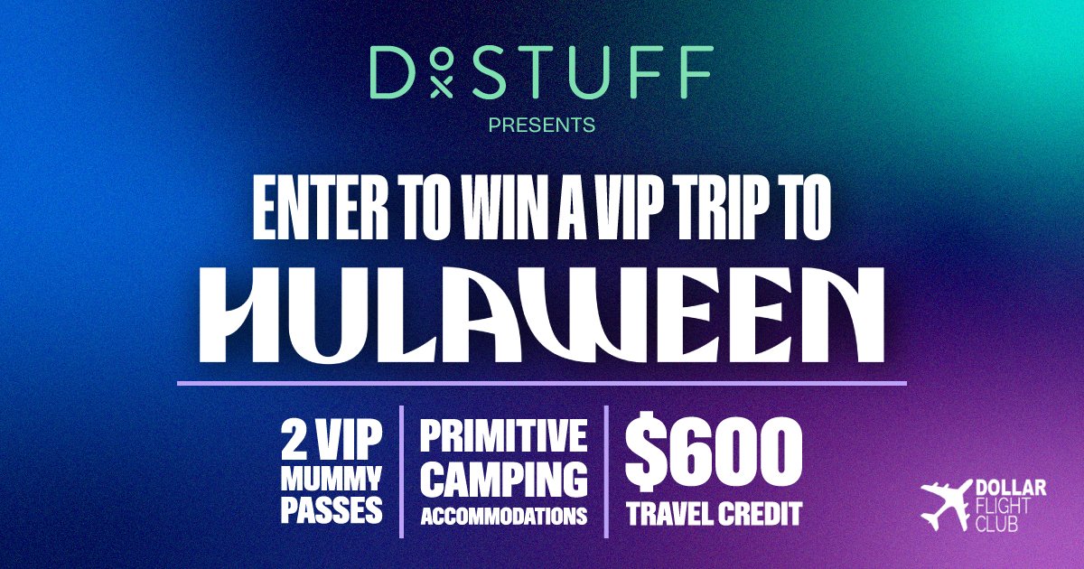 Enter to win VIP @hulaweenFL tickets, primitive camping beneath ancient oaks, and $600 for flights. @stringcheeseincident <a href="/goosetheband/">Goose</a> <a href="/zedsdead/">Zeds Dead</a> @illeniummusic converge for four days of musical alchemy. #hulaween t.dostuffmedia.com/t/c/s/307439