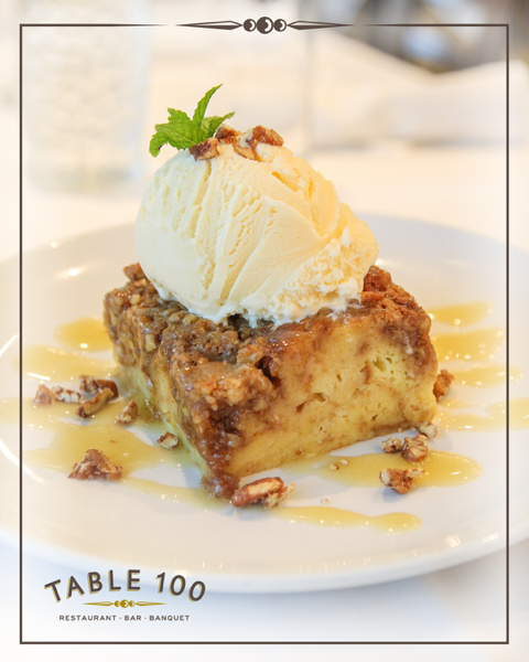 Date night rule #1: always save room for Bread Pudding with brandy caramel, pecans, and vanilla ice cream.