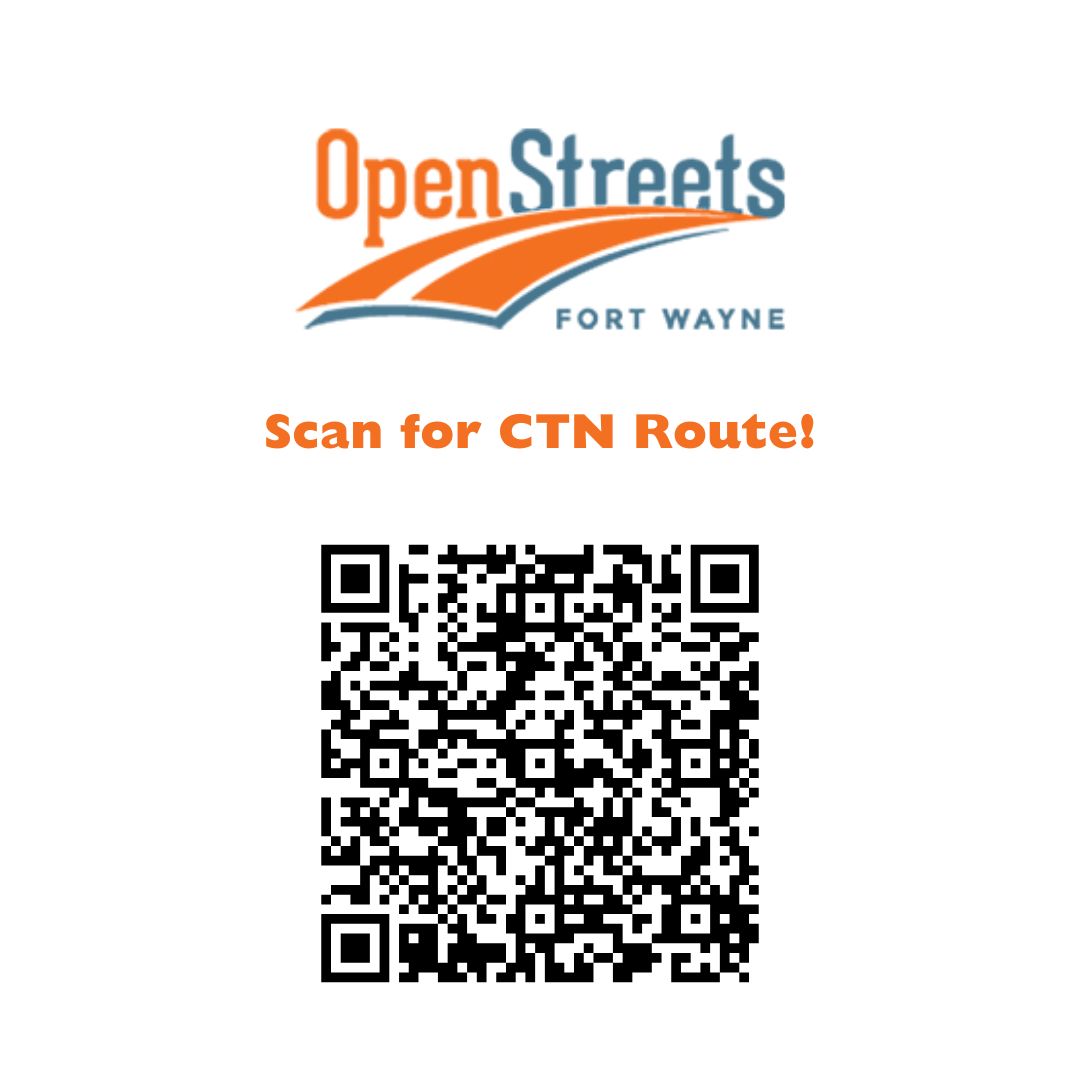 OpenStreetsFW's tweet photo. Our friends @RideCTN are back again this year and will be providing 6 different stops along the route during the event. Scan this QR code or click on this link for a copy of the map: https://t.co/ry0HaUy6U2 https://t.co/JC2bmYBPET
