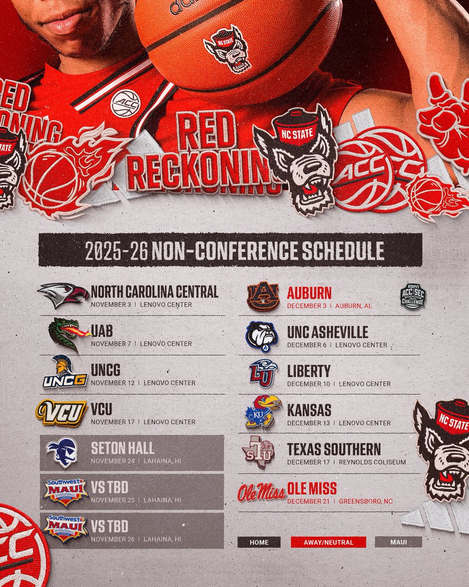 ☑️ Non-con schedule is locked in.

#RedReckoning