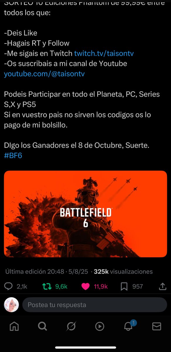 Anrui96's tweet photo. @TaisonTV Eres un crack, ahora mismo disfrutando de tu directo, a ver si hay suerte! https://t.co/BcUyu1d6K5