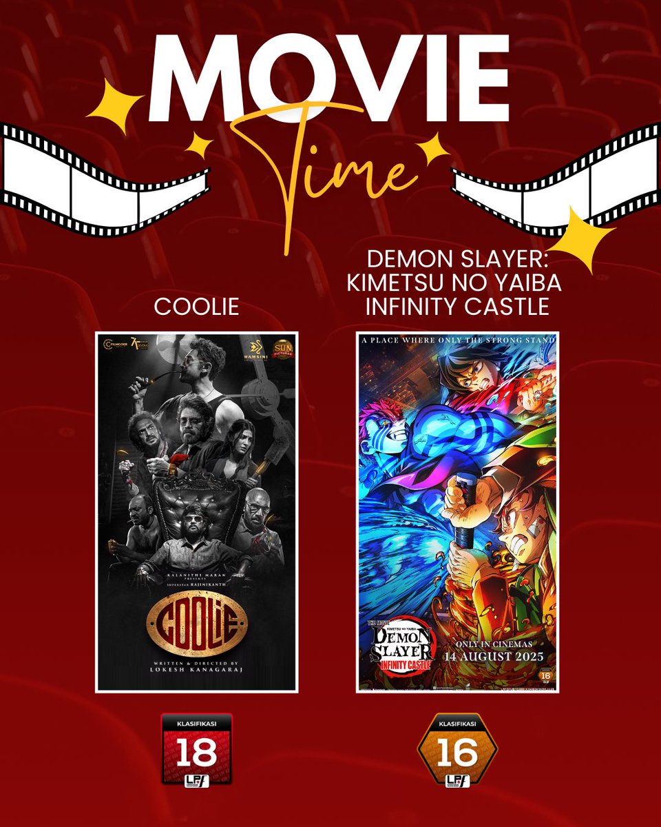 mmCineplexes's tweet photo. 🔥 Minggu ni memang padu gila! Jackie Chan kembali dalam The Shadow’s Edge, anime legend Demon Slayer, dan aksi Tamil blockbuster Coolie!

Beli tiket sekarang di https://t.co/r3Zwuv4xHG
#mmCineplexes #mmCineplexesPlus #MOVIEJOM #MovieMagic #CinematicExperience https://t.co/esVgGZbczZ