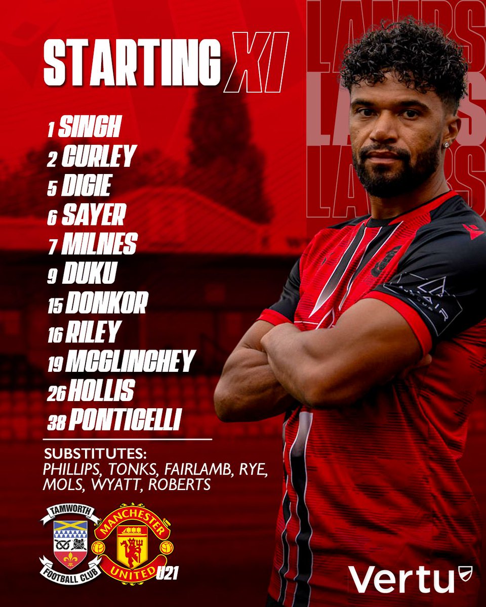 How your Lambs line up this evening in the National League Cup 🔴⚫️🏆

#vertumotornationtamworth #COYL