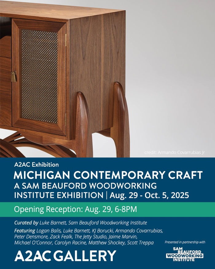 SamBWoodShop's tweet photo. We've partnered with the @A2ArtCenter to offer an exhibit that challenges the boundary between skilled trades and fine art. 

Michigan Contemporary Craft
Opens Fri, 8/29 (reception 6-8 pm) 
Exhibition open until 10/5

Learn More: https://t.co/NdzOdRc9Cc https://t.co/YGQGyrteWo