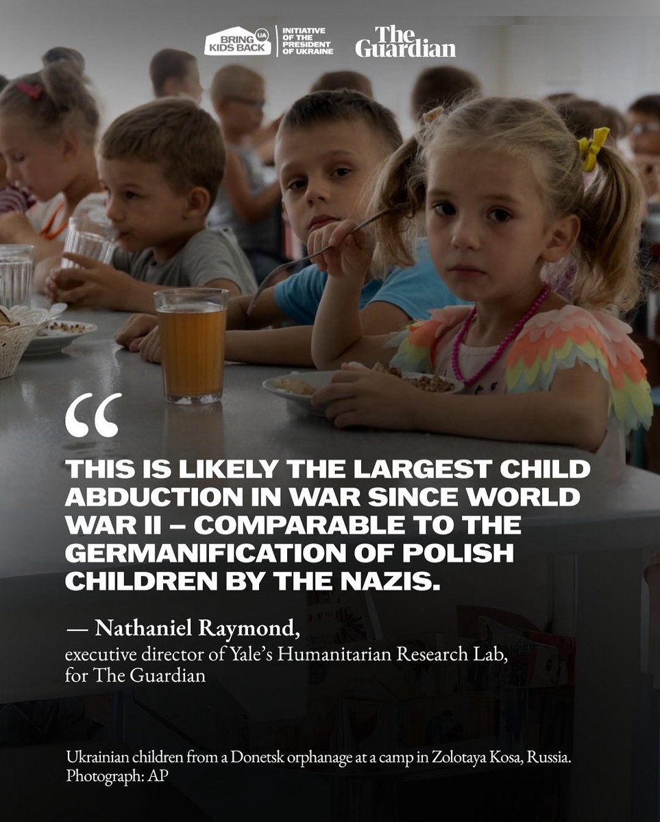 Bring Kids Back UA (@bringkidsbackua) on Twitter photo The <a href="/guardian/">The Guardian</a> explores one of Russia’s gravest war crimes — the mass abduction of Ukrainian children.
Through the story of one boy and his family, it exposes a network of deportations, “re-education” camps, forced Russification, and militarization programs preparing children for The <a href="/guardian/">The Guardian</a> explores one of Russia’s gravest war crimes — the mass abduction of Ukrainian children.
Through the story of one boy and his family, it exposes a network of deportations, “re-education” camps, forced Russification, and militarization programs preparing children for