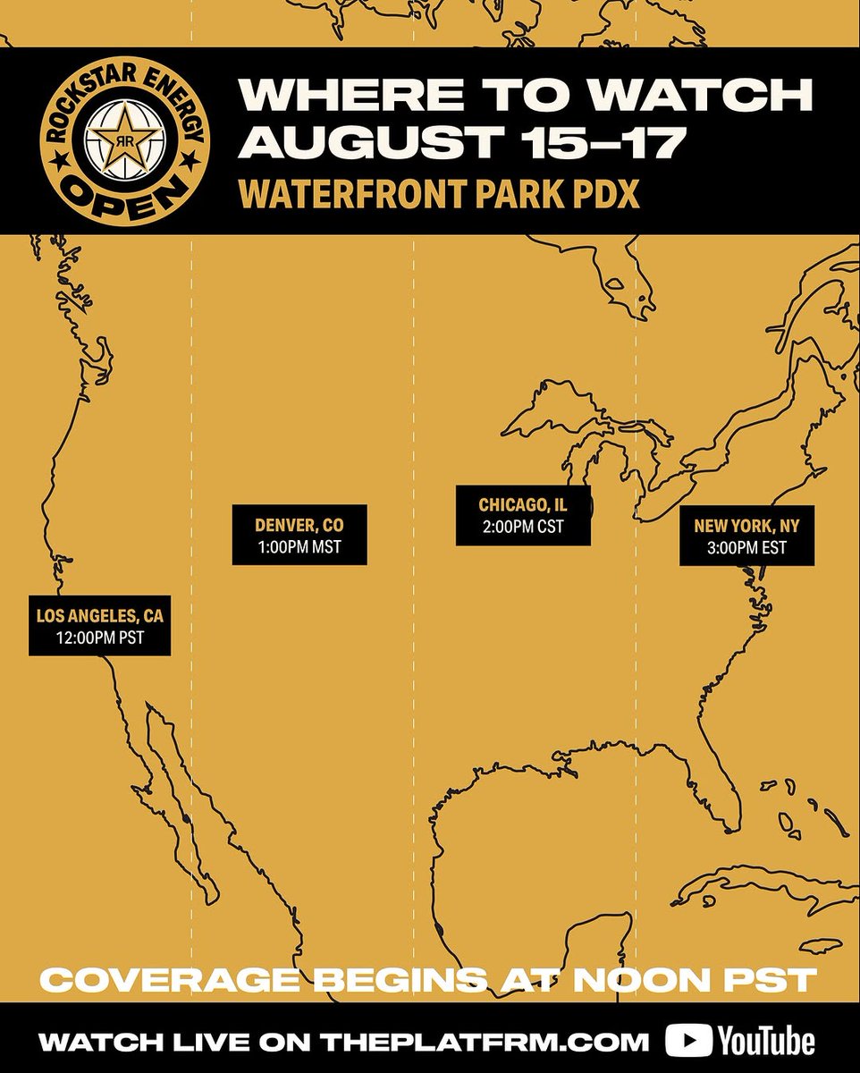 the_platfrm's tweet image. It’s @rockstarenergy Open week 🗣️ If you can’t make it out this weekend, we got you! Tune in and watch it live at ThePlatfrm.com 📺 Coverage begins on Friday, August 15th, you won’t want to miss it! #RockstarEnergy #platfrm