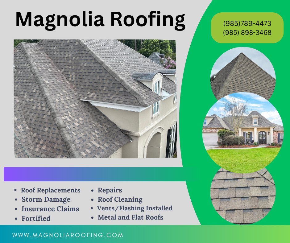 RoofingMagnolia's tweet photo. Free estimates! Visit https://t.co/v7uoMiZlgn. Call or text (985) 789-4473, call (985)  898-3468. 
#roofing https://t.co/hjPrGXzBVn