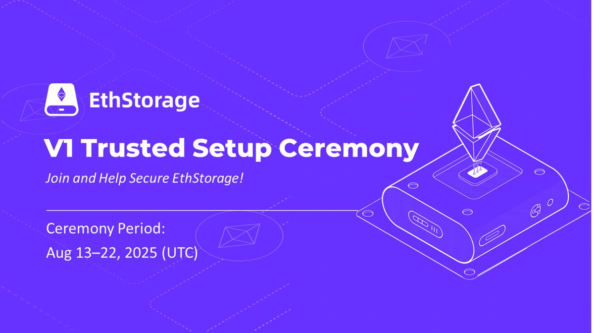 Join me in the EthStorage V1 Trusted Setup Ceremony!

Node.js 18 ✅
Phase2 CLI ✅
Contribution directory ready ✅

github.com/kaplanbitcoin1…

<a href="/EthStorage/">EthStorage</a> 

Participate Aug 13–22 to generate entropy and contribute to the protocol’s trusted setup.
Let’s secure our spots and