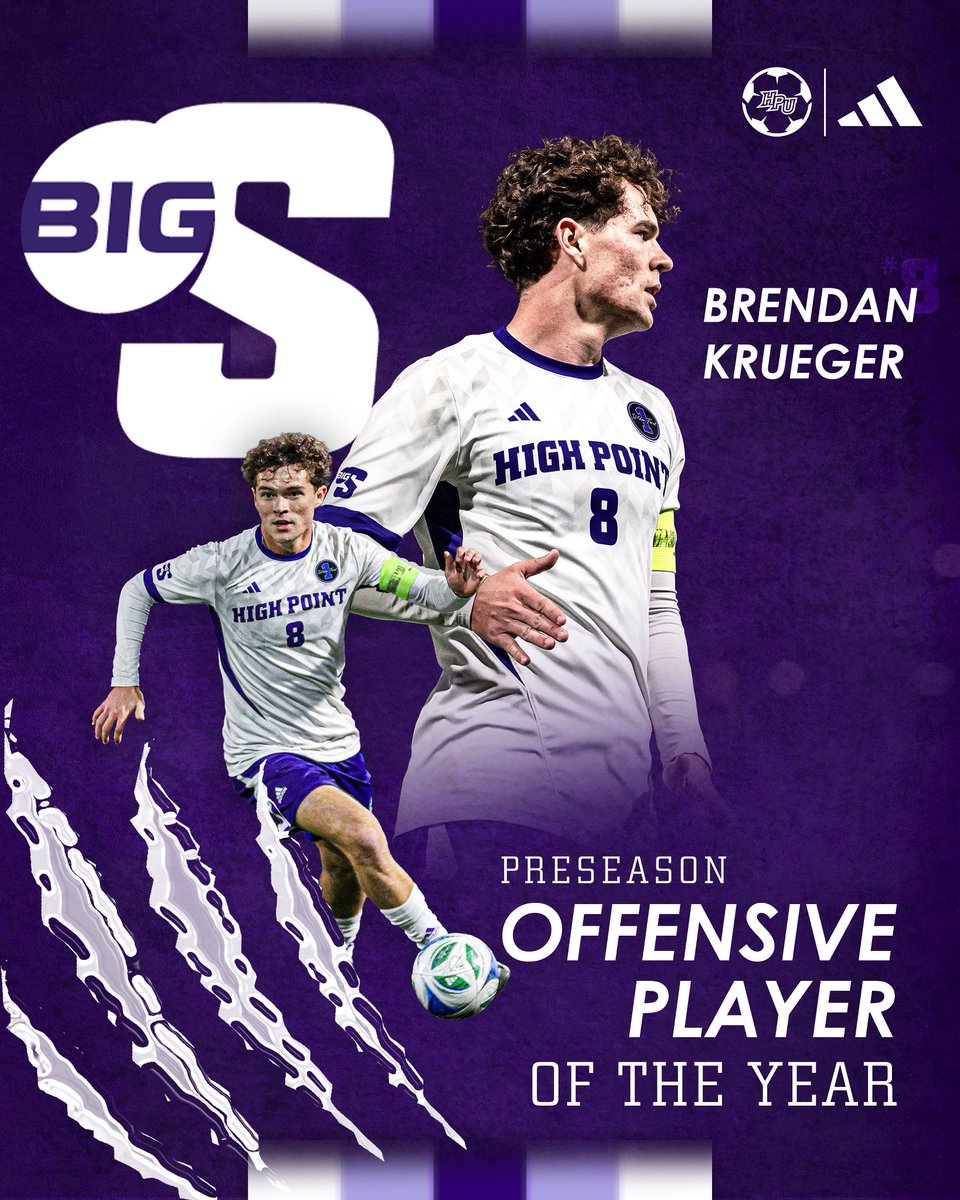 HPUMSOCCER's tweet photo. Big South Preseason Offensive Player of the Year 👊

#8 Brendan Krueger 

#GoHPU https://t.co/DOQ1TpCpcH