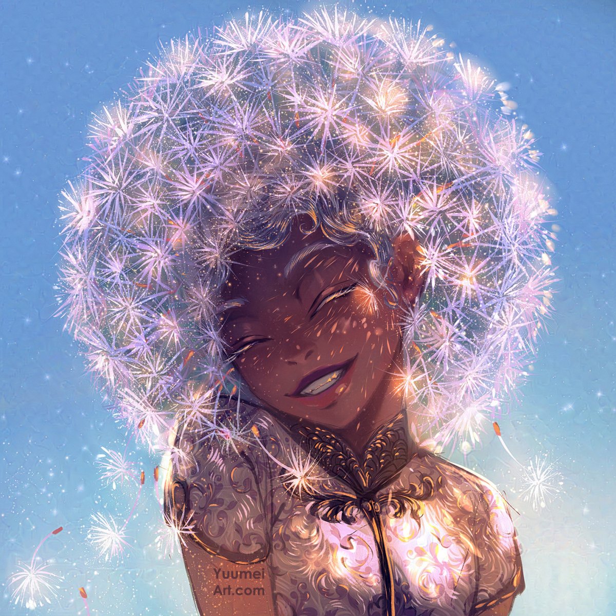 Yuumei_Art's tweet photo. Flower (and vine) hair~ https://t.co/dCaFCChbEw