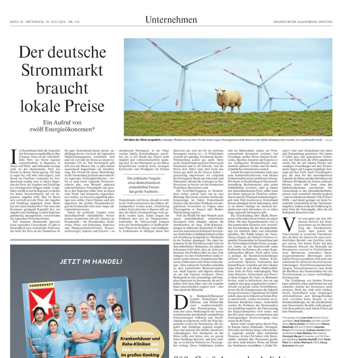Der deutsche Strommarkt braucht lokale Preise. Aufruf von 12 Energieökonomen.
