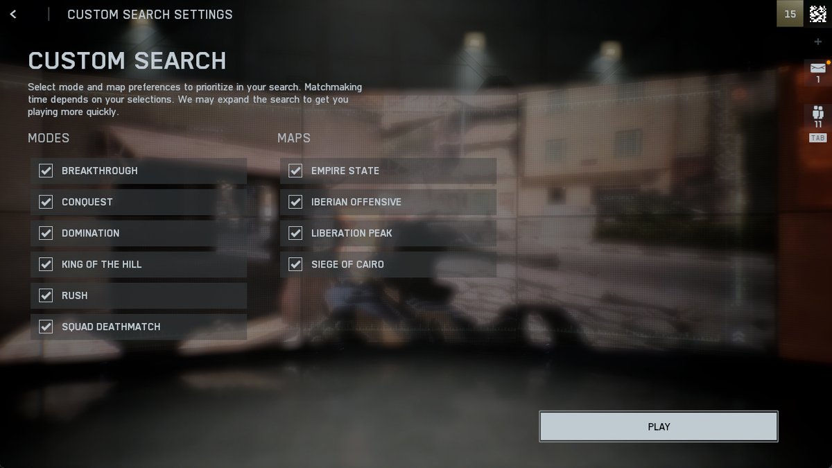 Feature Spotlight: Custom Search

Based on your previous feedback and to give you more control over map and mode selection, we're introducing a new feature called Custom Search.

This feature allows you to choose your favorite combinations of maps and modes. For example, if you