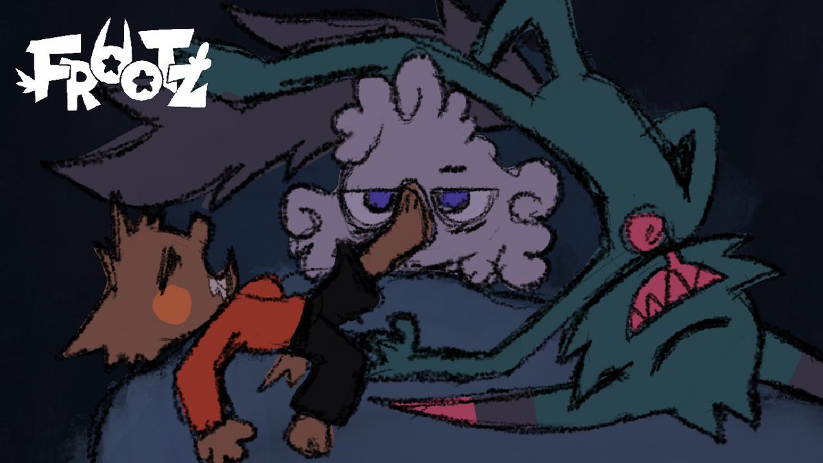 P1nkgu1n's tweet photo. Releasing a quick Frootz short at 2:00pm CDT today, Aug 13th on Youtube: Channel P1nkgu1n. Poor Foxglove doesn't get a lot of sleep with the two boys... :,) #indieanimation #frootztheseries #frootz https://t.co/oZb9Zh5aCF