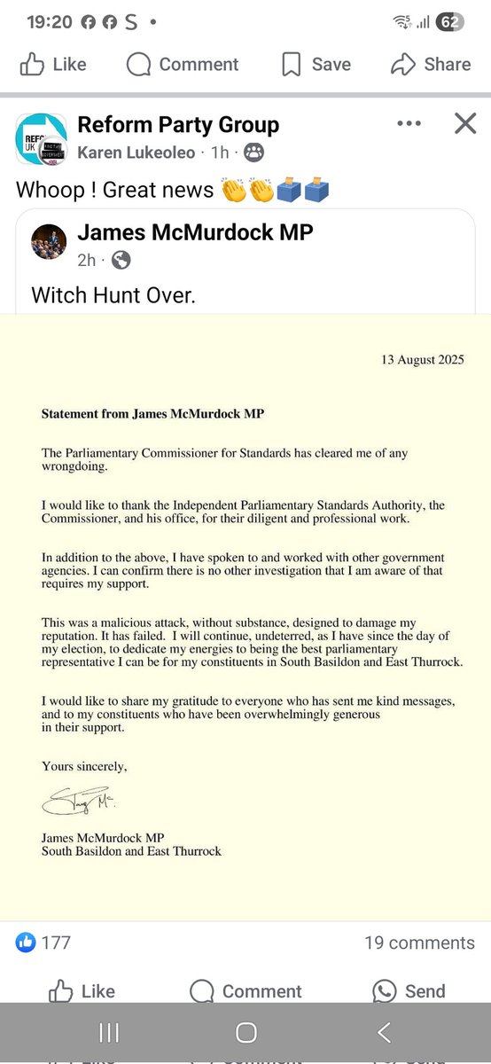 Jean Moore (@j34jean) on Twitter photo Does that mean <a href="/JMcMurdockMP/">James McMurdock MP</a> is back with <a href="/reformparty_uk/">Reform UK</a> <a href="/Nigel_Farage/">Nigel Farage MP</a> <a href="/ZiaYusufUK/">Zia Yusuf</a>
I hope so Does that mean <a href="/JMcMurdockMP/">James McMurdock MP</a> is back with <a href="/reformparty_uk/">Reform UK</a> <a href="/Nigel_Farage/">Nigel Farage MP</a> <a href="/ZiaYusufUK/">Zia Yusuf</a>
I hope so