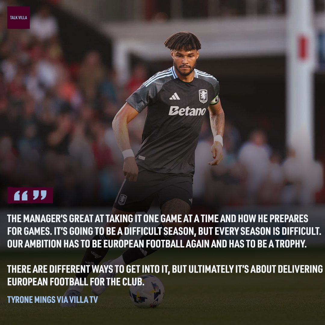 🗣 Tyrone Mings on objectives and ambitions for the upcoming season...👊🏽🟣🔵

#avfc #UTV