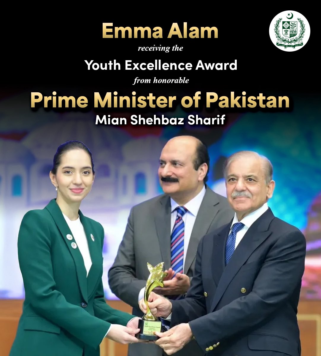 The Honorable Prime Minister of Pakistan, Shehbaz Sharif, has honored our student, Emma Alam, with the Youth Excellence Award 2025 in recognition of her outstanding contributions to the nation’s progress. 

This marks our third Prime Ministerial Award. FuturisticLearning.com