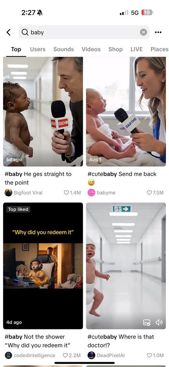 TikTok is flooded with Ai babies getting millions of likes

Mindshare so strong you’ll see your older relatives send you the memes if they haven’t already

GGzQjirXTSFRBgDYitzmT7Qgb1R2jQTzajdgpZaEbonk

$baby