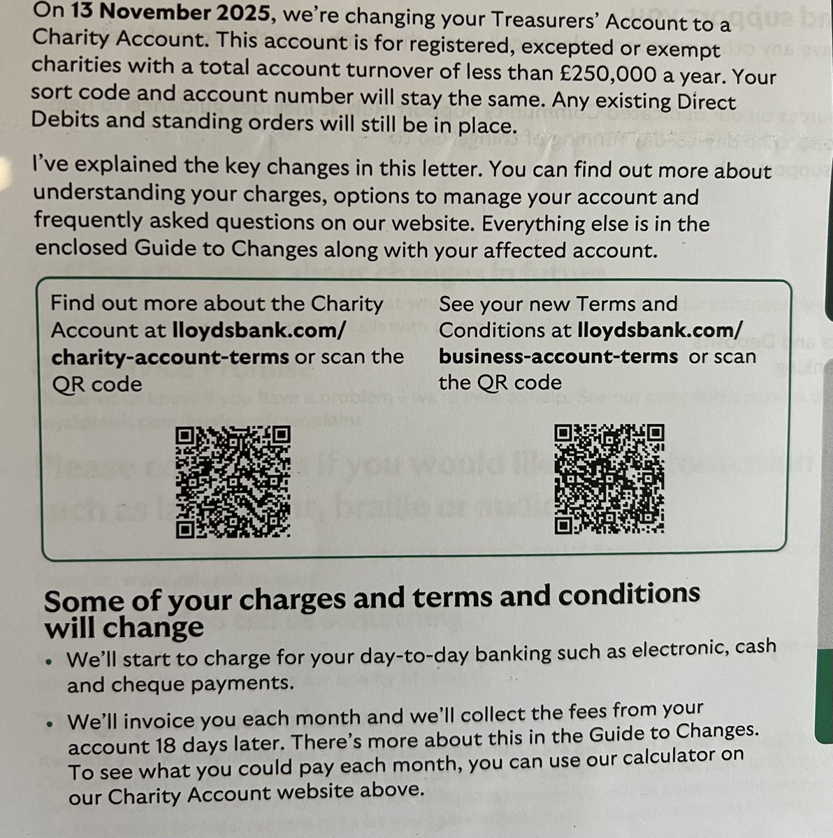 alexeades1's tweet photo. Thank you, @LloydsBank, for targeting small charities like https://t.co/Ox60Th4rfn  whose turnover is under £250,000 a year.

From November, my first 100 monthly payments may be free, but after that, I’ll have to pay. You’re also charging 50p for every cheque I pay in.

Your profits are through the roof  so WHY are you doing this?

I have the CEO’s email address, so I’ll be sending him a message directly.

Please RT TY