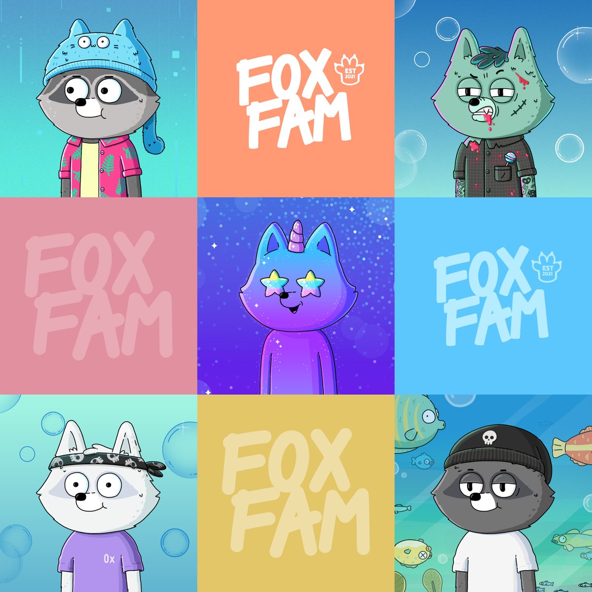 Really impressed with the <a href="/foxfamnft/">FoxFam 🦊</a> gridmaker. Every collection needs something like this for holders to share.