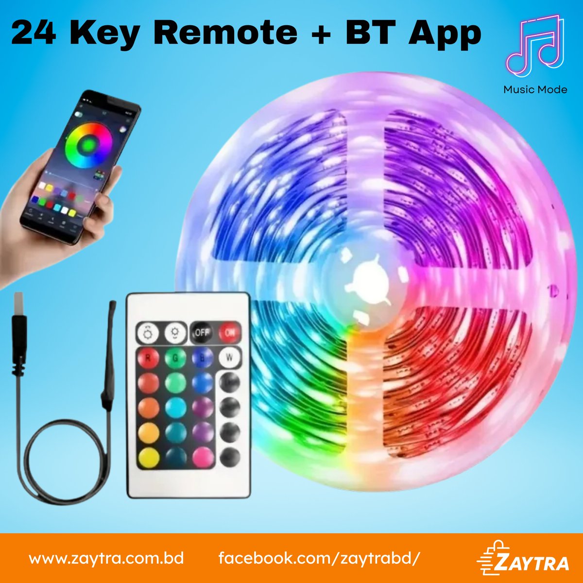 Praazocom's tweet image. 🌈 আপনার রুমের লুক বদলান এক ক্লিকেই!
✨ RGB LED Strip Light 2M (Bluetooth + Remote)

🎉 মাল্টি ইউজ – রুম ডেকর, গেমিং সেটআপ, পার্টি, জন্মদিন, ওয়াল ও সিলিং সাজানোর জন্য পারফেক্ট

🔥 আজই সাজান আপনার ঘরকে নতুন রঙে!

#RGBLED #LEDStripLight #BluetoothLight #RemoteLED #RoomDecor