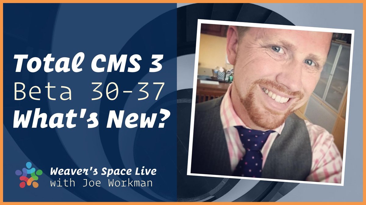 weaversspace's tweet photo. We are going live now. Today's topic: What's New in Total CMS 3 - Beta 30-37. #StacksPro #WebDesign #NoCode Join me now at https://t.co/1xTb9w6yMh https://t.co/sSD19rEi17