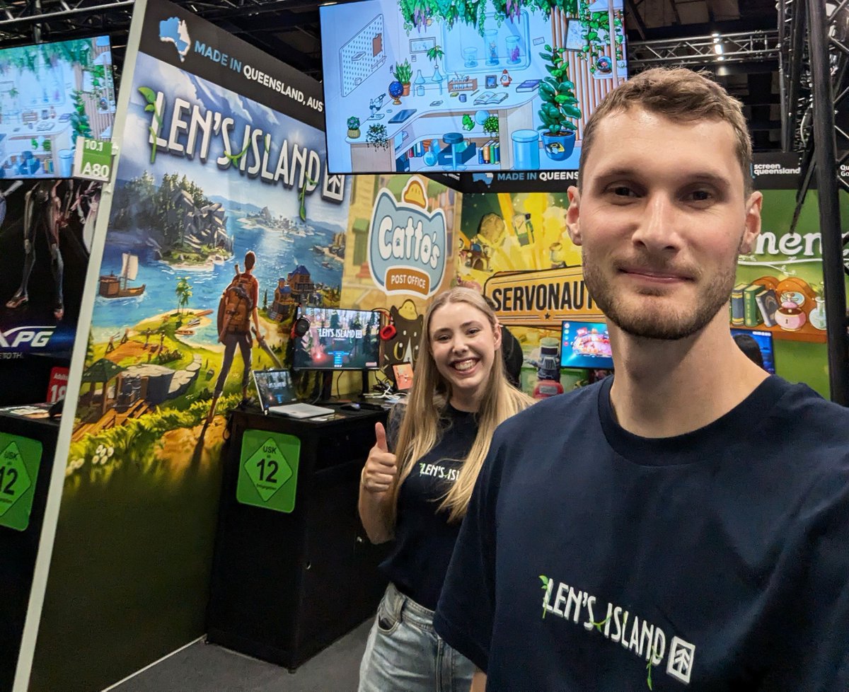 LensIsland's tweet image. Meet the creator of Len's Island at Gamescom 2025! 
Julian will be hanging out at the Fireshine booth at the Indie Arena between 2-4 pm on Thursday & Friday, ready to chat and answer all of your Len's Island questions! You can also play Len's Island at the booth during the…