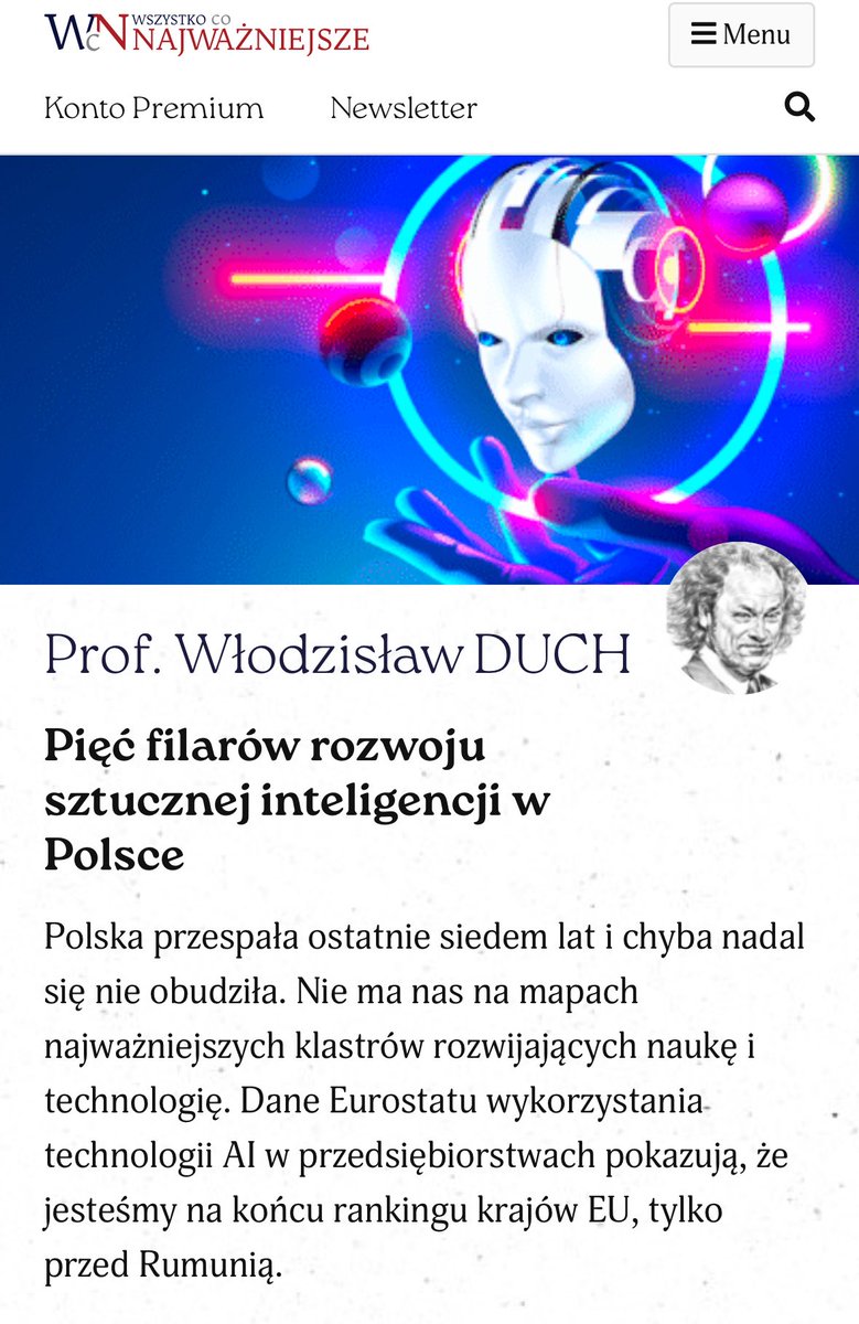 🔴🔴🔴 Prof. Włodzisław DUCH
Pięć filarów rozwoju sztucznej inteligencji w Polsce

Więcej : wszystkoconajwazniejsze.pl/prof-wlodzisla…