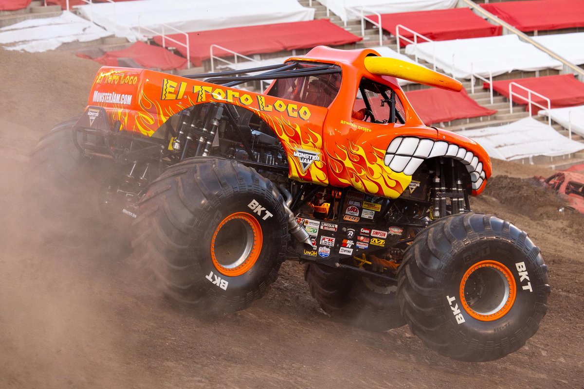 MonsterJam's tweet photo. In our orange era 🧡

#MonsterJam #monstertrucks #ElToroLoco https://t.co/P2Q9AYkh78