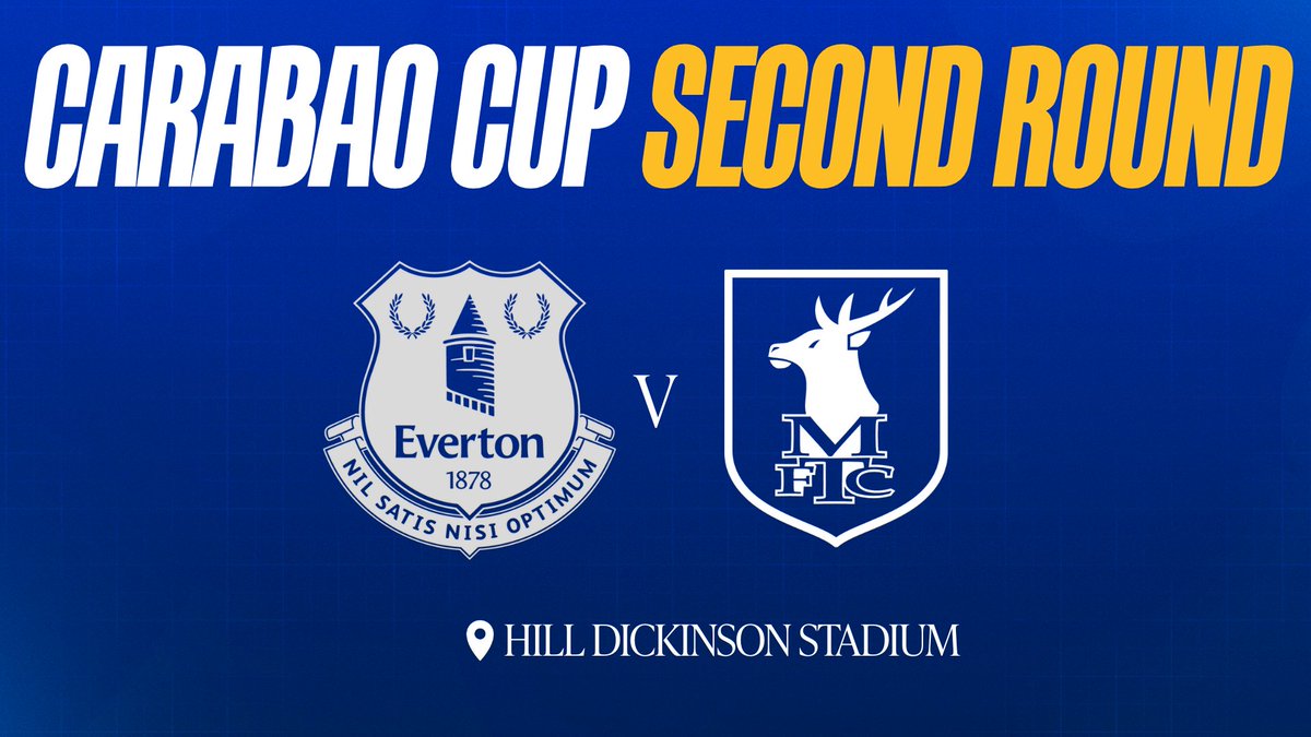 🏆 We will face Everton at Hill Dickinson Stadium in the @CarabaoCup second round.

The tie will take place on the week commencing Monday 25 August.

#Stags 🟡🔵
