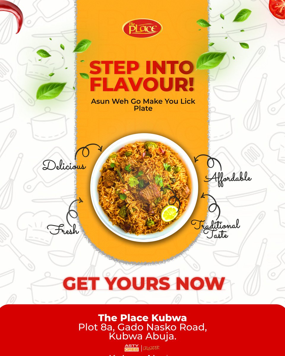 as (@astyminnnn) on Twitter photo <a href="/Oshioguenoya/">The Crusader</a> and I cooked up magic, literally
We challenged ourselves to create a concept for <a href="/theplacefood_ng/">The Place Restaurant</a> new
Abuja branch.
Our muse? Their infamous Asun Rice.
Two perfect ad copies. Same picture.
Different stories.
Hope we cooked? <a href="/Oshioguenoya/">The Crusader</a> and I cooked up magic, literally
We challenged ourselves to create a concept for <a href="/theplacefood_ng/">The Place Restaurant</a> new
Abuja branch.
Our muse? Their infamous Asun Rice.
Two perfect ad copies. Same picture.
Different stories.
Hope we cooked?