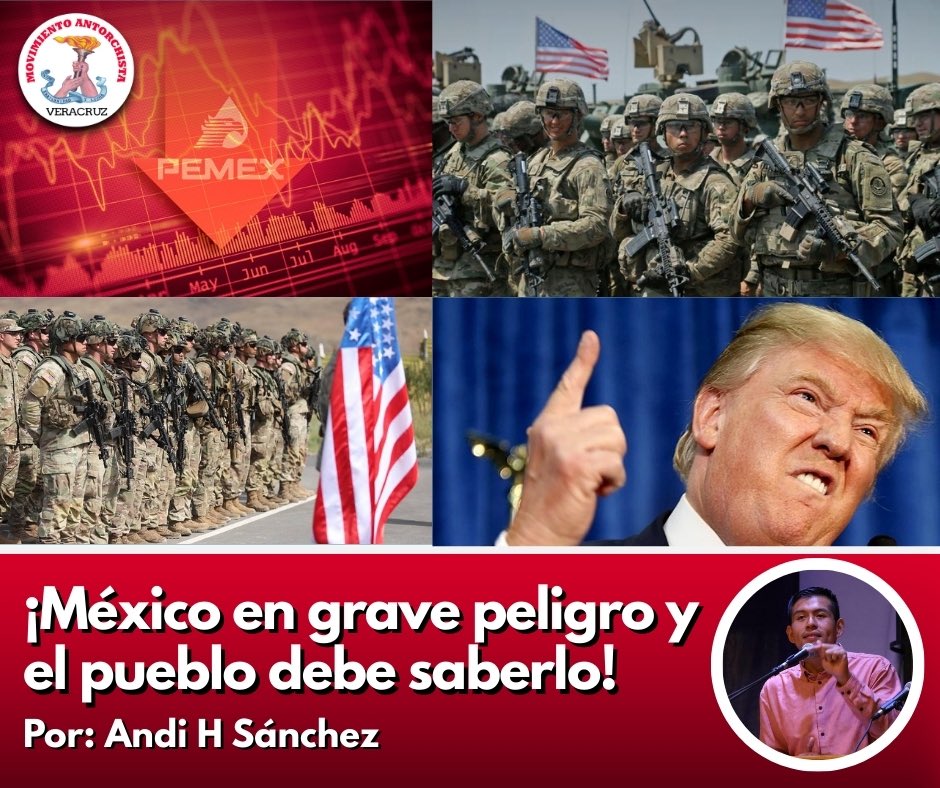 México está en grave peligro de invasión armada por el imperialismo estadounidense, para someternos a sus grilletes económicos. El pueblo debe saber que nuestra clase política está amordazada y sin plan para enfrentar la amenaza. 

Lee mi artículo: 
facebook.com/share/p/1CkqH8…