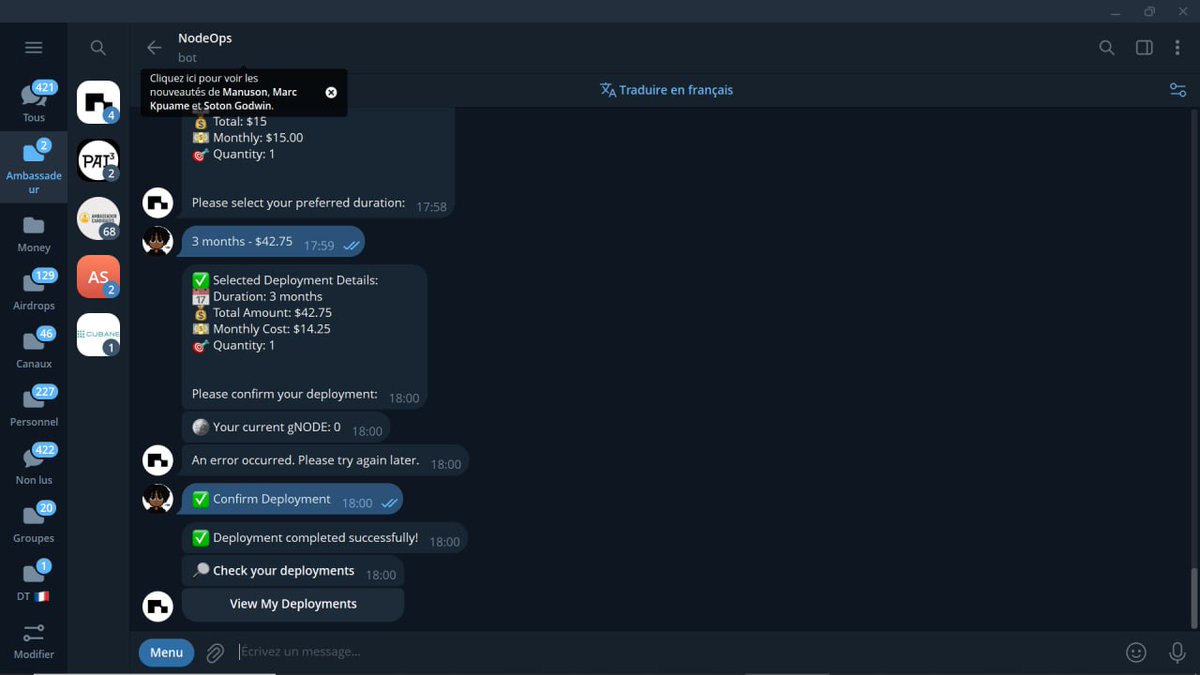 Horrondk00's tweet image. Je viens de déployer mon node en quelques clics sur télégram 
Aucun stress, aucun casse-tête technique.
C’est la façon la plus fluide et rapide de mettre son node en ligne 
Essayez maintenant et voyez à quel point c’est simple.
@NodeOpsHQ @BuildOnNodeOps
#DeployAndEnjoy