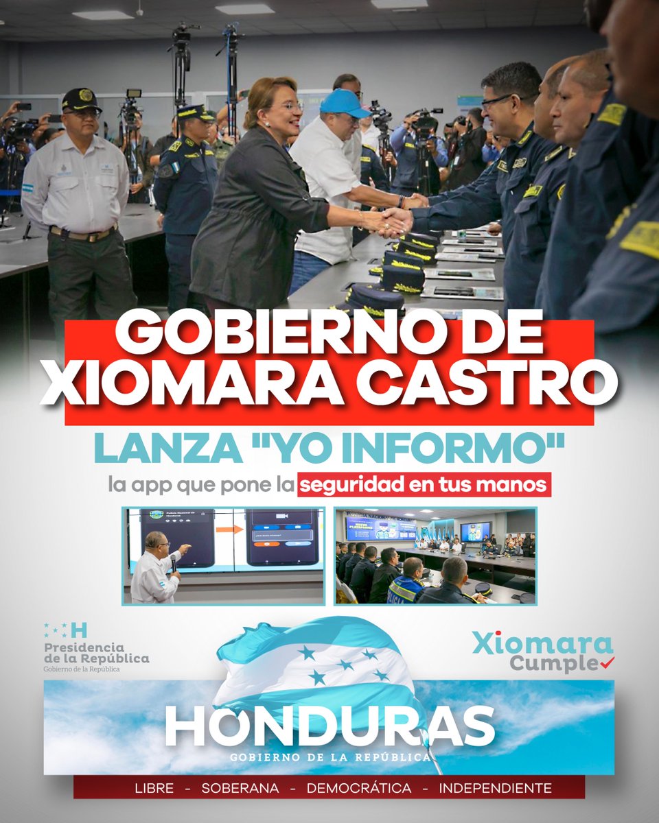 GobiernoHN's tweet photo. ✅ ¡Ya puedes descargar #YoInformo!
Ahora denunciar delitos o emergencias es más fácil que nunca: toma una foto 📸, graba un video 🎥 y envíalo en tiempo real, de forma anónima y segura, sin salir de casa.
📱Disponible en iOS y Android.
¡La seguridad del pueblo, ahora en tus manos!
