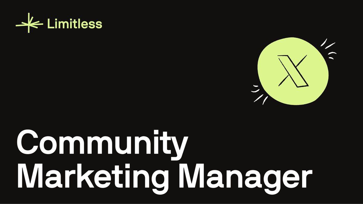yemjules's tweet image. @trylimitless is hiring a Community Marketing Manager!

This is your chance to grow, create, and lead a passionate community about prediction markets and trading.

Why Limitless?
- Build with a creative, mission-driven team
- Shape the future of prediction markets with blockchain…