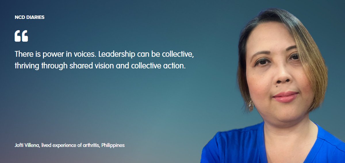 Meet Jofti, an NCD advocate from the Philippines who lives with rheumatoid arthritis.

Using her own lived experience, Jofti takes the #LeadOnNCDs through her advocacy with the <a href="/PHealthAlliance/">Healthy Philippines Alliance</a>.

She believes that leadership isn’t about standing strong alone—it’s about taking