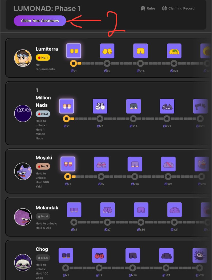 Little guide on lumetera’s lumonad campaign on <a href="/monad/">Monad ⨀</a> testnet

.@Lumiterragame is an MMO game where you can also craft, sell and farm assets. 

Lumiterra’s lumonad campaign helps you unlock costumes which can be worn in-game on monad testnet 

how to play: 

nb: good if you’re