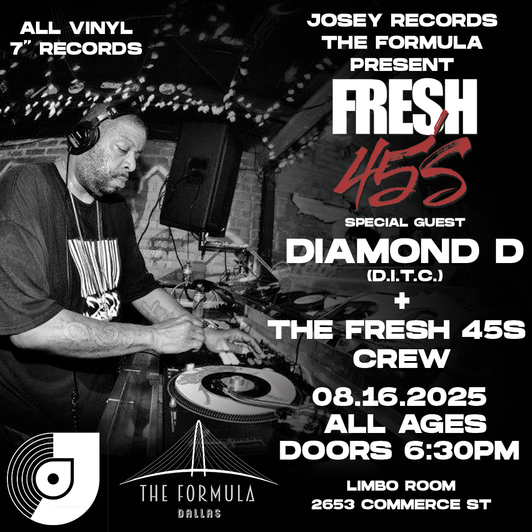 Diamond D in Dallas,TX this Saturday all vinyl 7" set! Tickets: eventbrite.com/e/fresh-45s-pr…