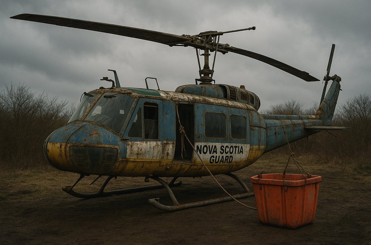 DimHouston's tweet image. We’re naming our brand new, second hand Nova Scotia Guard firefighting whirlybird. Any suggestions? Previous name was Fortunate Son.