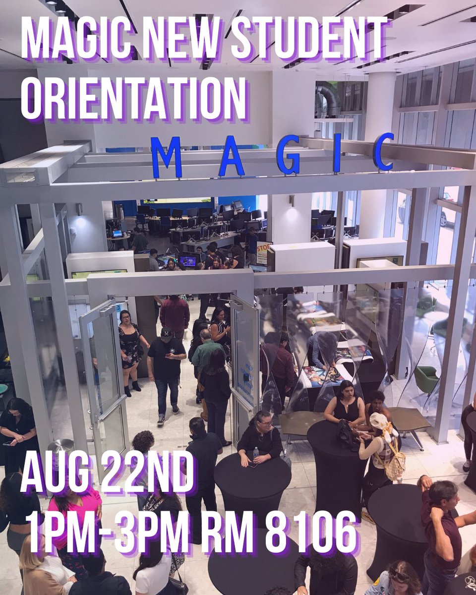 📆 9 days left! 📆

🎉 Next Friday is a mandatory new student orientation for all incoming MAGIC students. There's no better way to get ready for classes for Fall!

See you all soon!