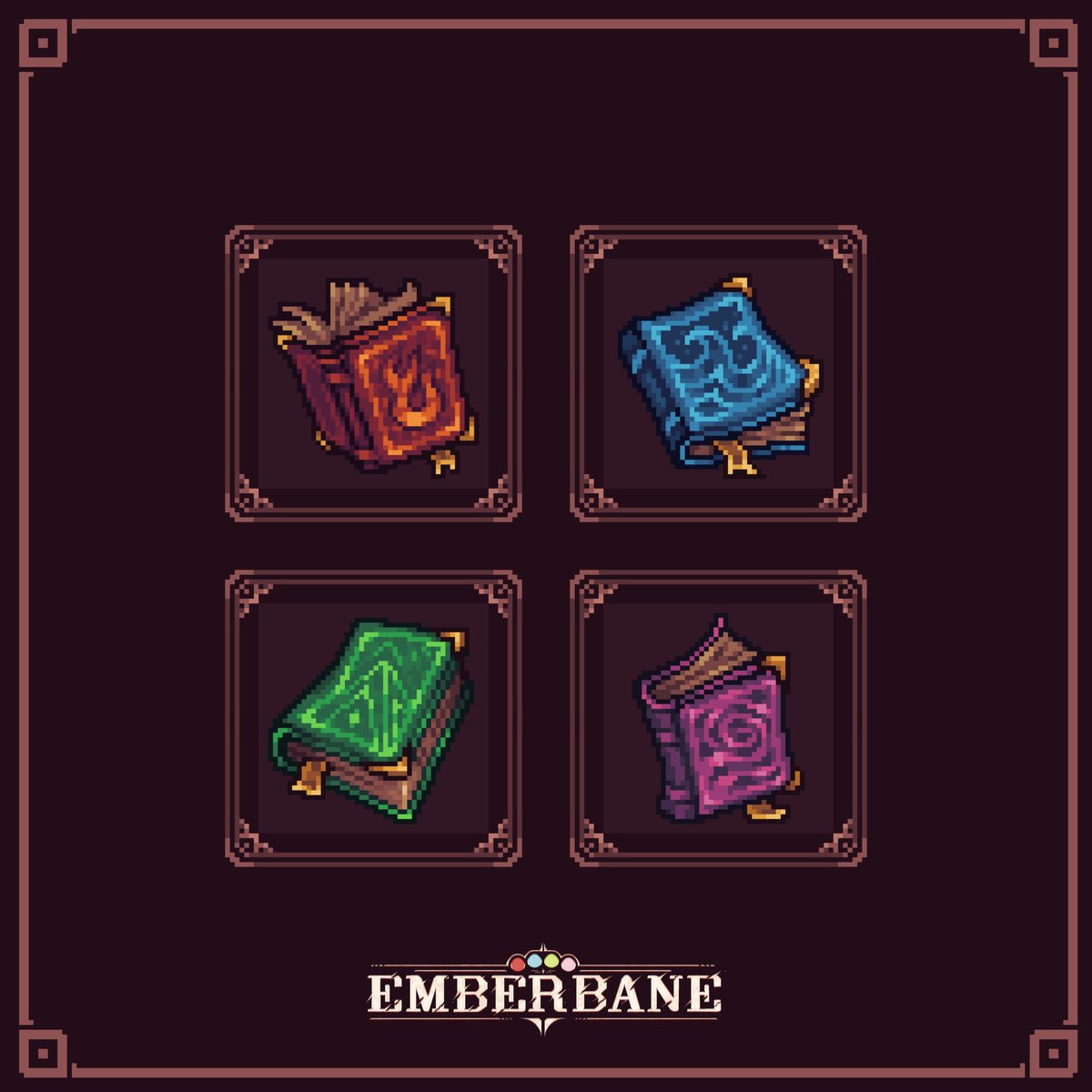 Books that hold the secrets of the elements 📚✨

#pixelart | #ドット絵