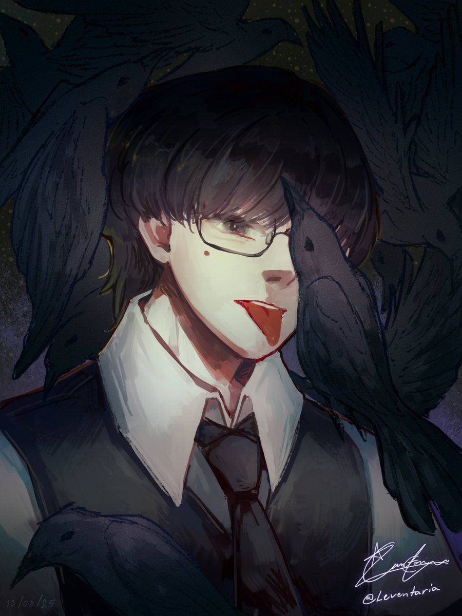 Leventaria's tweet photo. [Crow child] - 13/08/25
*Can't decide on the color so I went both*
✨สวัสดีครับทุกคน ผมกลับมาแอคทีฟแล้วนะครับ
#Leventaria #drawing #illustration #draw #digitalart #วาดรูป https://t.co/8wTkirf3UP