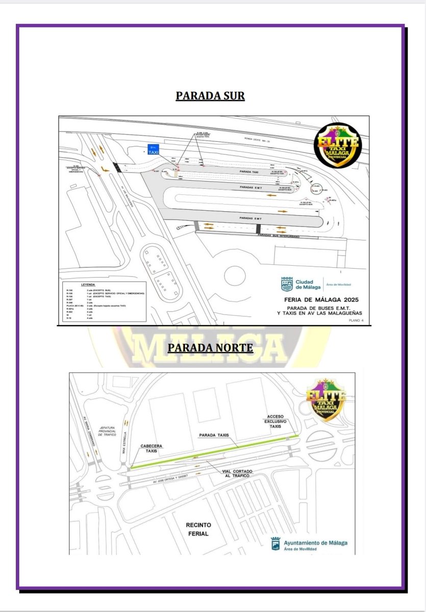 EliteTaxiMalaga's tweet photo. Salu2 a los #Compañeros de #Málaga
Desde #ETMP
Os dejamos #Información de las #Paradas de #Taxi de la 
#FeriaMalaga2025 
Para que sepáis el #Funcionamiento de las 2 
#ParadasOficiales.
Un Saludo
#PORyPARA
👊🏻👊🏻👊🏻
@AUMATMalaga 
@FAAT_Andalucia
@unitaximalaga https://t.co/0v35emGzOo