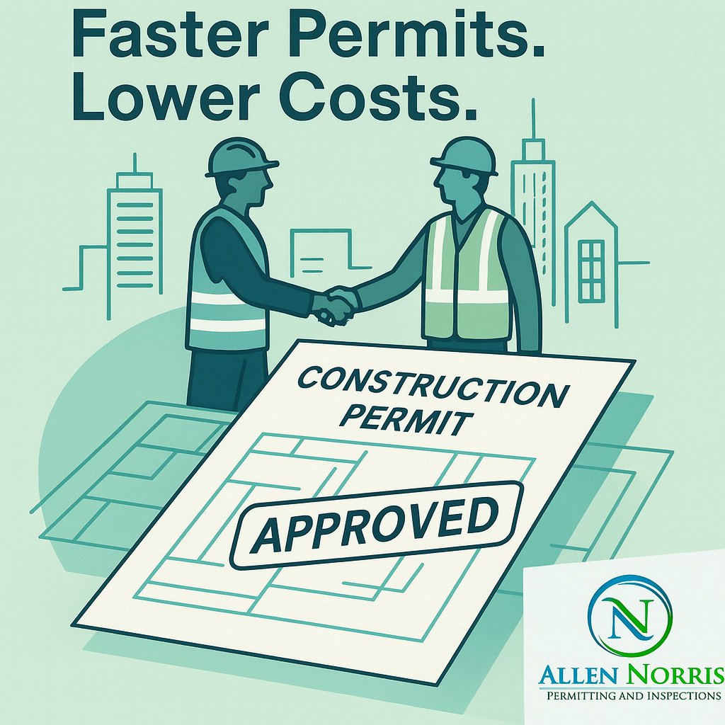 AllenNorrisPI's tweet photo. Rising fees and permit delays in the DMV? We turn roadblocks into results! Allen-Norris fast-tracks approvals and cuts costs with expert planning and strong agency connections. What’s your biggest permitting pain point right now? #DailyBuild #permitexpeditor #DMVdevelopment https://t.co/ZvAqQs5FMB