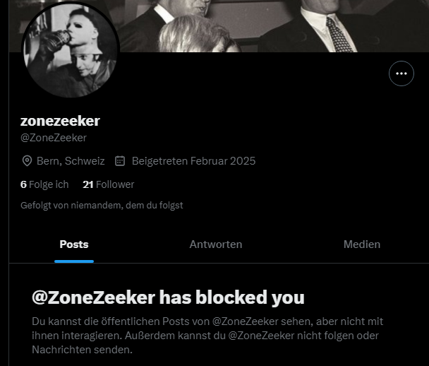 Warum verhalten sich NPCs eigentlich immer nur so unfassbar peinlich, wenn ihr kindisches Weltbild zerlegt wurde? 🤣

Erst alles vollspammen und mich dann blockieren.

Solche Leute kann man einfach nicht ernstnehmen!