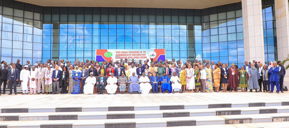 The President of the Republic of The Gambia, His Excellency, Adama Barrow addressing delegates during the Official Opening of the 54th Annual Regional Conference of the Commonwealth Parliamentary Association (Africa Region), held today, August 13, 2025 at Banjul, The Gambia.