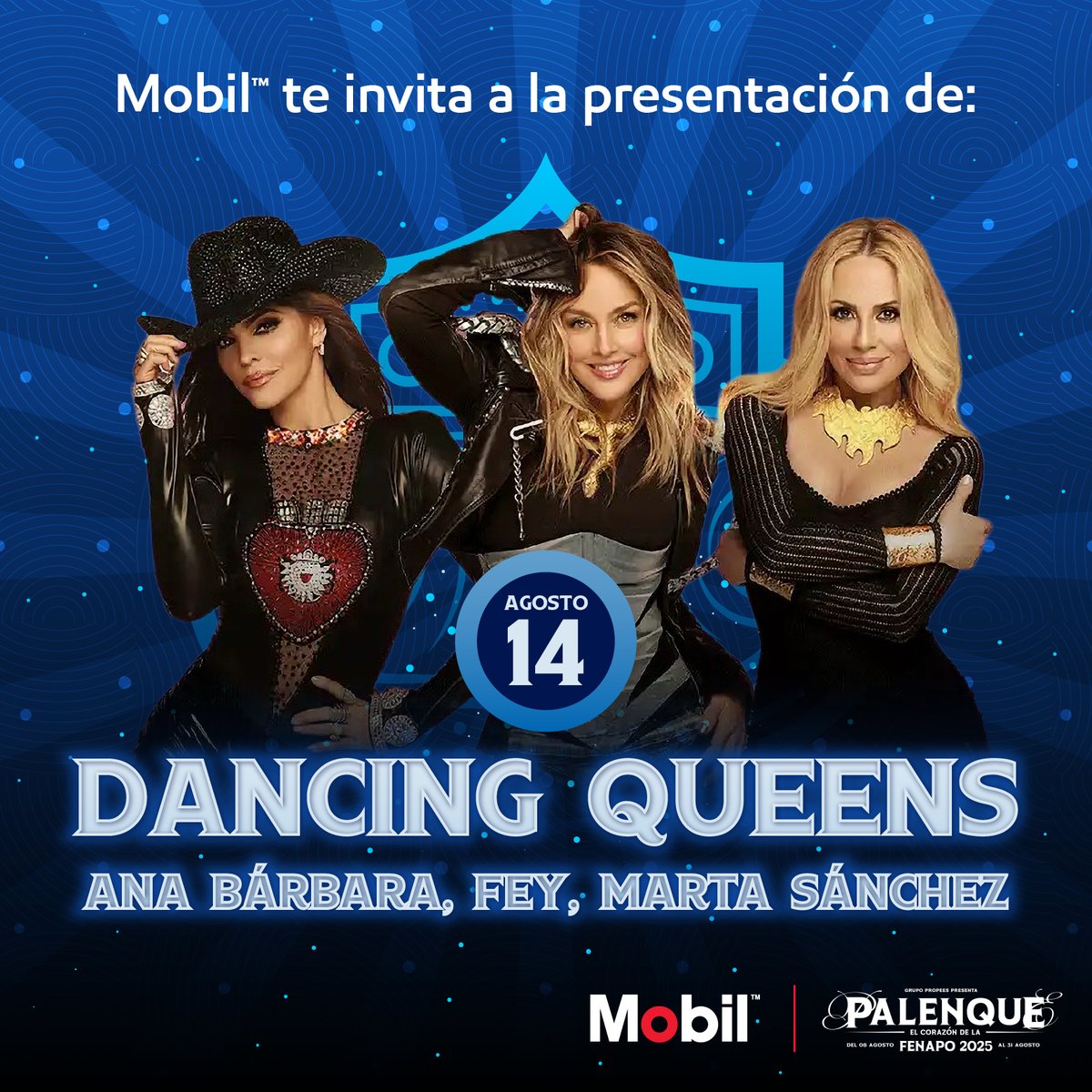 MobilSLP's tweet photo. 🎉 Mobil te lleva al show de las #DancingQueens en el Palenque de la FENAPO 2025

🎁 Gana 1 pase doble siguiendo estos pasos:

1️⃣ Síguenos en X @MobilSLP  ✅
2️⃣ Dale ❤️ y RT a este post
3️⃣ Comenta tu canción favorita. https://t.co/1kdsMg1jup