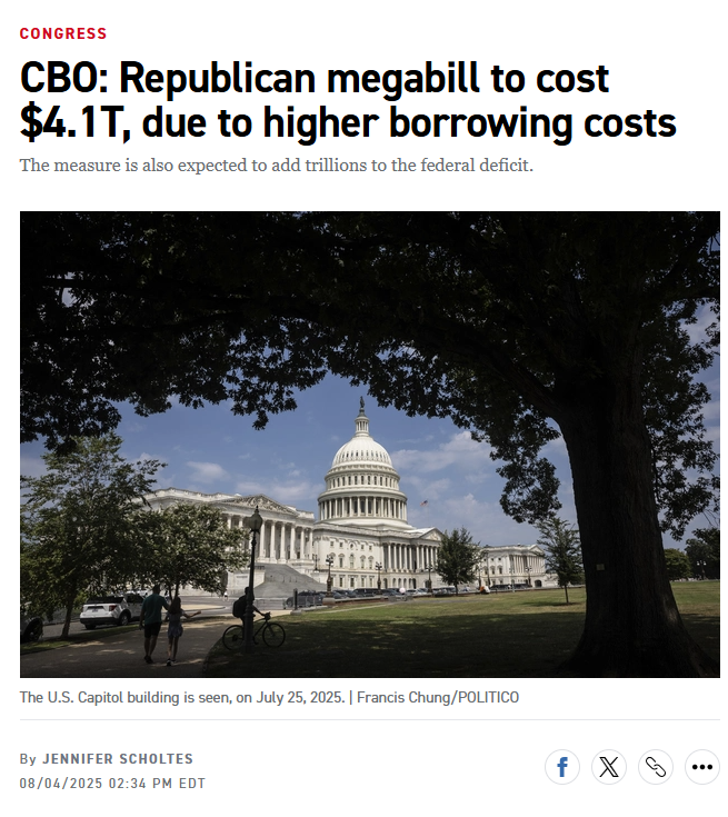 VoicelessMaj's tweet photo. @RepKeithSelf @RepKeithSelf And nearly $8T of that debt came from Trump’s 4 years — tax cuts for the wealthy, unfunded spending, and record deficits even before COVID. Now the new OBBB will add another $4.1T plus $718B in interest, per the CBO. Own it. #GOPDebt https://t.co/keluO9fKfn