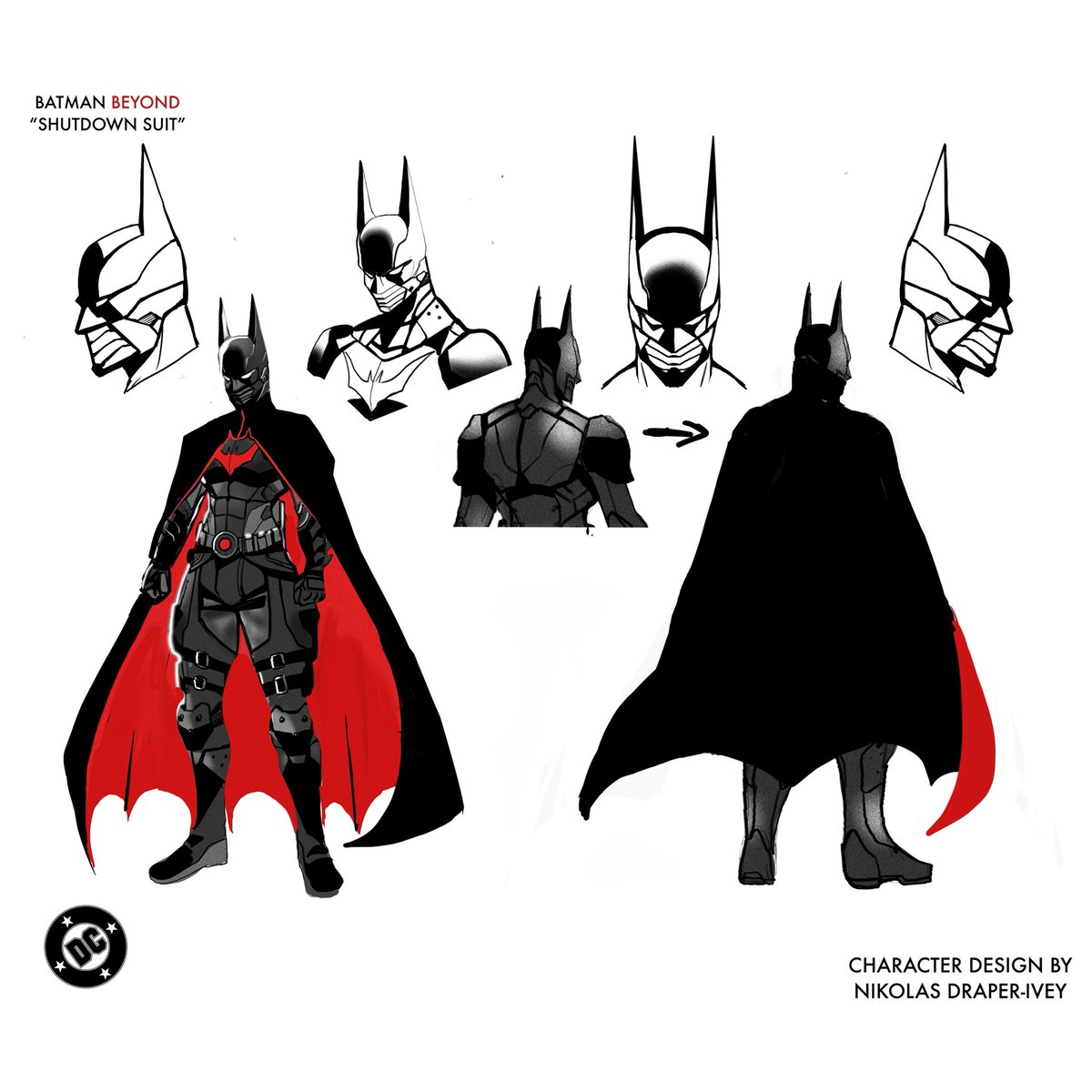 NikDraperIvey's tweet image. CHARACTER DESIGN FIRST LOOK FOR BATMAN/STATIC:BEYOND
(Slide for designs and read below for descriptions)

STATIC BEYOND “SHUTDOWN SUIT- 
After an encounter with a mysterious new antagonist  (SHUTDOWN) that has the ability drain immense power, Virgil must find a way to store his…